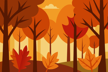 Obraz premium autumn trees in the sun