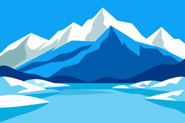 mountain landscape vector illustration