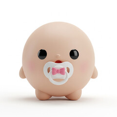 Adorable cartoon baby head with pacifier, a cute and playful illustration for children's themes and designs