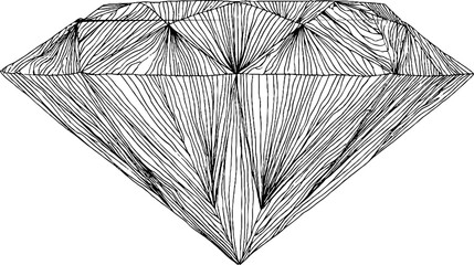Obraz premium Elegant black and white line art of a geometric diamond for modern design
