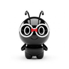 Adorable Black Ant Character Illustration 3D Rendered Cartoon Insect