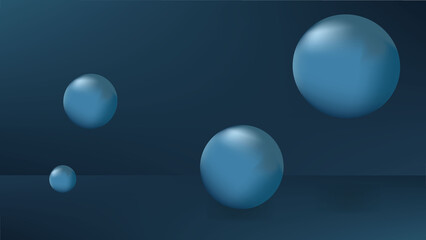 Blue Gradient Abstract Background with 3D Balls