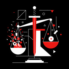 Abstract Scales of Justice Geometric Balance and Legal Symbolism
