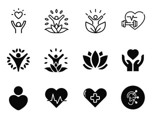 Premium Wellness Vector Icon Pack &ndash; Minimal, Clean, and Perfect for Health, Spa, Fitness, and Lifestyle Designs