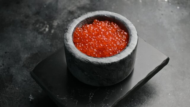 Red caviar ikura salted delicatessen from salmon