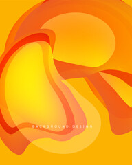 Fototapeta premium Abstract orange background. Smooth flowing shapes create dynamic visual texture. Warm color palette dominates composition.