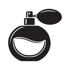 Beauty fragrance bottle outline with atomizer