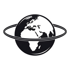Stylized globe with ring around the equator