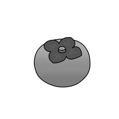 Monochrome persimmon fruit illustration for autumn designs
