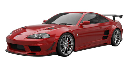 red sports car, digital art