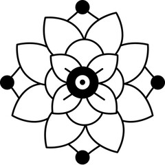 black and white flower