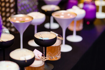 bright cocktails at the disco