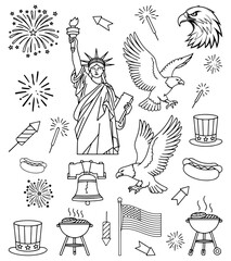 Independence Day sticker set