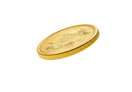 Isolated Mexican gold coin, collectible money, currency symbol, finance and wealth icon