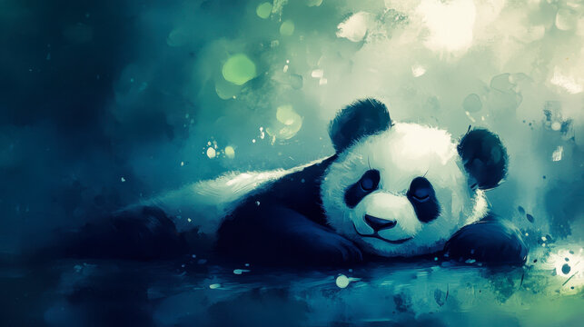beautiful gaint panda painting picture