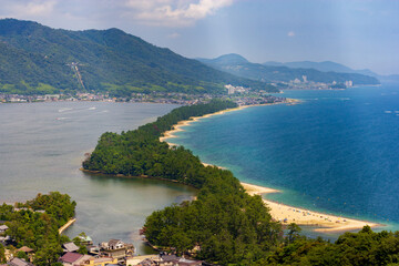 Amanohashidate, Summer, Panorama, Mount View, Kyoto Prefecture, Japan
