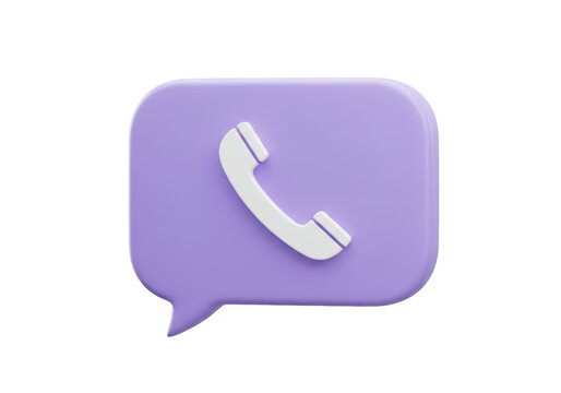 Isolated Phone Message Bubble, Calling App Icon for Mobile Communication Services, Chatting