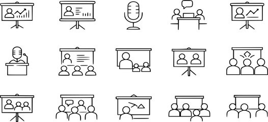 audience presentation screen icon vector sign
