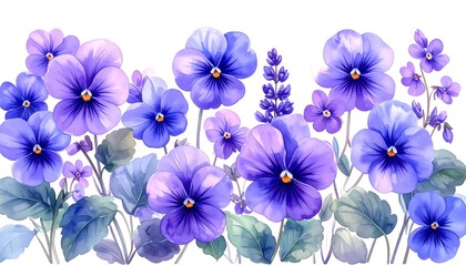 Floral Border Violets And Lavender