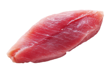 raw turkey fillet isolated on white background top view