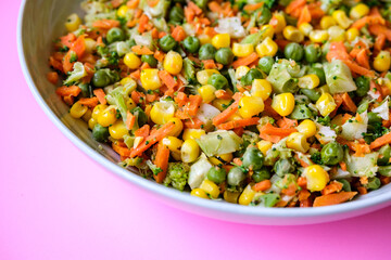 London UK, September 19 2025, Healthy Mixed Cooked Vegetables Food Ingredients