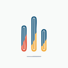 Obraz premium Simple and colorful stylized graphic with bars representing data and information visualization