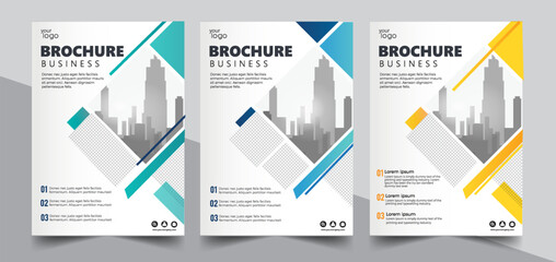 Template vector design for Brochure, AnnualReport, Magazine, Poster, Corporate Presentation, Portfolio, Flyer, infographic, layout modern with blue color size A4, Front and back, Easy to use and edit