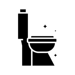 sitting toilet icon on white background