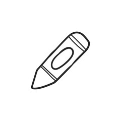 Minimalist pencil outline vector illustration black white line art