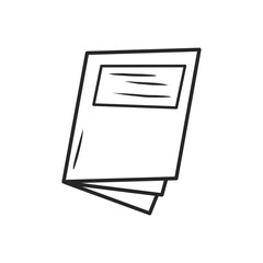 Notebook pages outline vector illustration black white line art