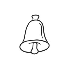 School bell outline vector illustration black and white line art