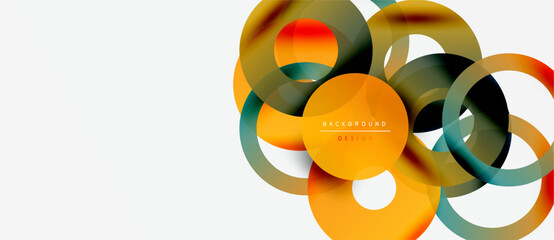 Abstract circles overlap, creating vibrant color gradients. Modern design element for backgrounds, presentations. Minimalist aesthetic.