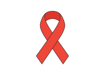 Red ribbon icon on white background