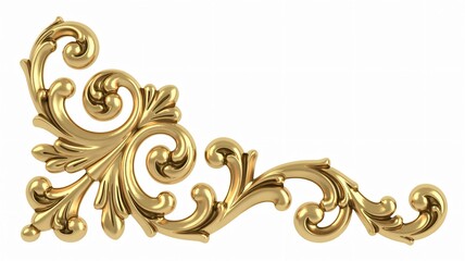 Elegant gold filigree design element with intricate scrollwork for sophisticated invitations or luxury branding projects
