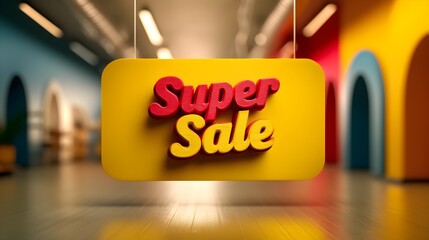 Super Sale sign hanging in store