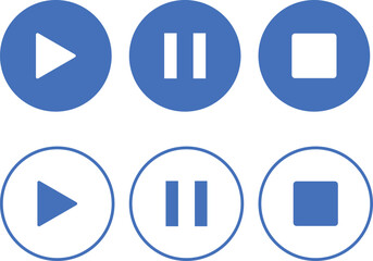 Play pause stop icon set. media player buttons. Music interface symbol © creativeKawsar