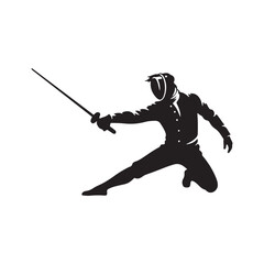 Obraz premium Fencing vector illustration on a white background.Simple design,perfect for various uses. 