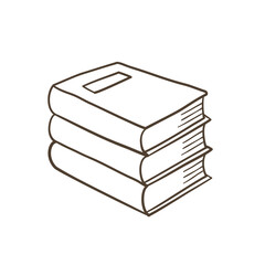 Hand-Drawn Stack of Books