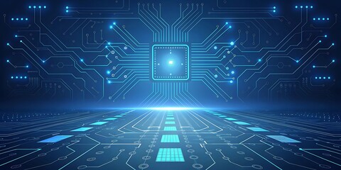 Abstract technology presentation background with digital circuit board.