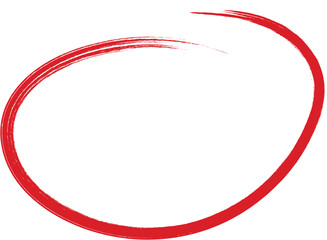 Fototapeta premium hand drawn red circle. Highlight hand written red color circle. Highlighting marking circle elements. 