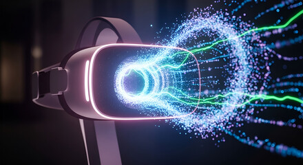 Immersive Virtual Reality Experience with Flowing Light Streams