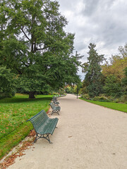 Park with benches