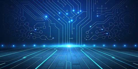 Abstract technology presentation background with digital circuit board.