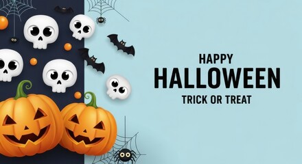 Fototapeta premium Happy Halloween Trick or Treat Spooky Night