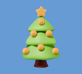 Christmas tree 3D vector icon