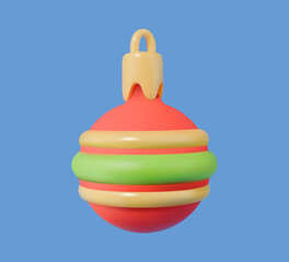 Christmas bauble 3D vector icon