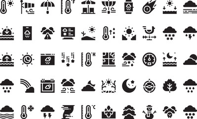 Weather conditions Modern Illustration Symbol Design Template for Web and Mobile UI. Editable Stroke Pictogram for Business Projects and Apps.