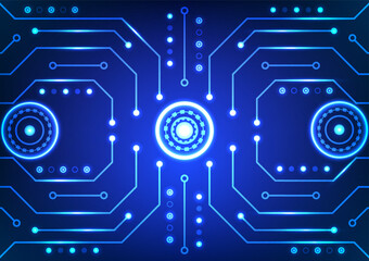 Digital circuit technology background. Futuristic system abstract  circuit board concept. Design for machine learning computer and virtual.