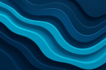 3D Abstract Fluid Geometric Background with Blue and Cyan Curves