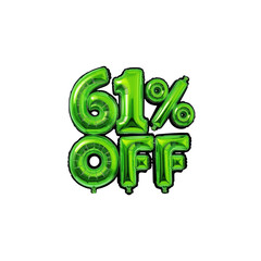61% Off Sale Green Balloon Letters Discount Promotion